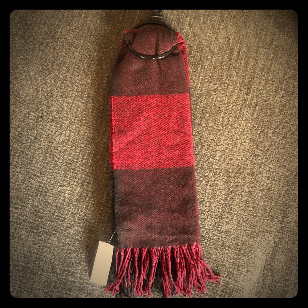 Banana Republic Red and Black Buffalo Plaid Scarf